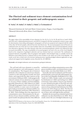 The Fluvisol and Sediment Trace Element Contamination Level As Related to Their Geogenic and Anthropogenic Source