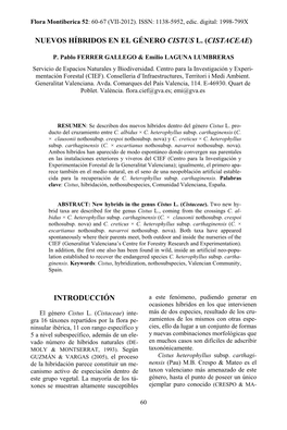 Flora Montiberica, Vol. 52 (10-VII-2012)