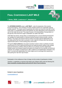 Final Conference Last Mile