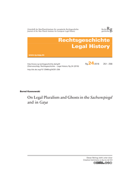 Rechtsgeschichte Legal History