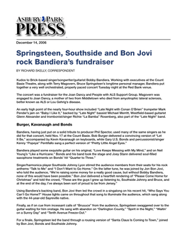 Springsteen, Southside and Bon Jovi Rock Bandiera's Fundraiser