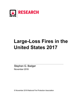 Large-Loss Fires in the United States 2017