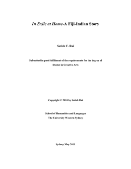 In Exile at Home-A Fiji-Indian Story