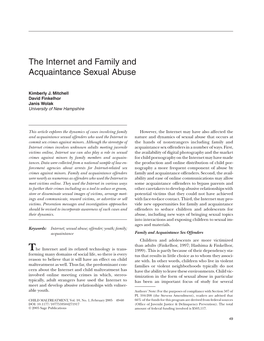 The Internet and Family and Acquaintance Sexual Abuse