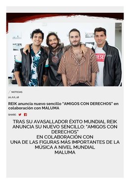 REIK Anuncia Nuevo Sencillo 