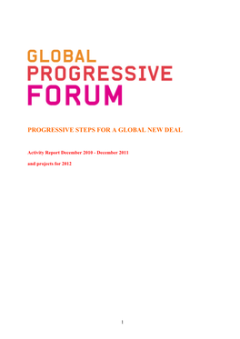 Global Progressive Forum 2011 Report