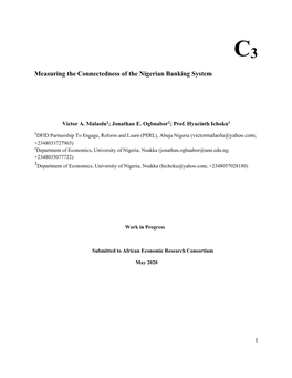 Measuring the Connectedness of the Nigerian Banking System