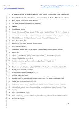 1 a Global Perspective on Vasoactive Agents in Shock