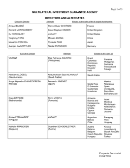 Page 1 of 3 Corporate Secretariat 05/04/2020 MULTILATERAL