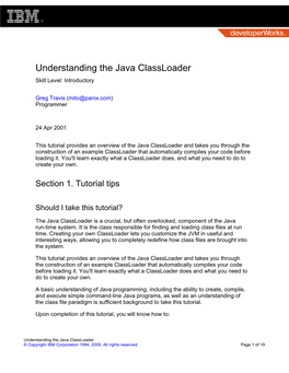 Understanding the Java Classloader Skill Level: Introductory