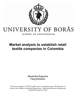 Market Analysis to Establish Retail Textile Companies in Colombia