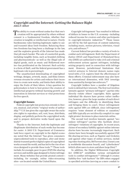 Copyright and the Internet: Getting the Balance Right Alden F