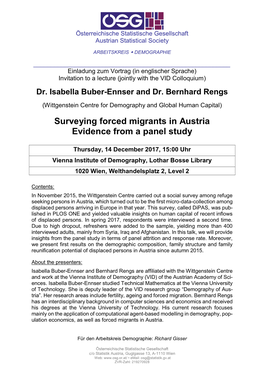 Surveying Forced Migrants in Austria Evidence from a Panel Study