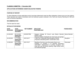 PLANNING COMMITTEE - 7 December 2020