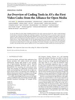 An Overview of Coding Tools in AV1: the First Video Codec from The