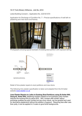 Specification for Lime Plaster Repairs