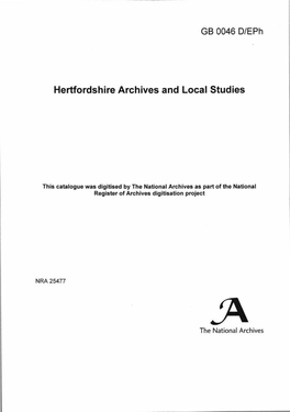 Hertfordshire Archives and Local Studies