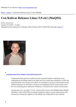 Con Kolivas Releases Linux 5.9-Ck1 (Muqss)