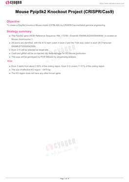 Mouse Ppip5k2 Knockout Project (CRISPR/Cas9)