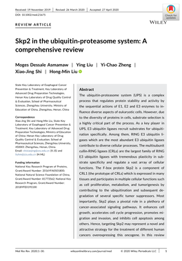 Skp2 in the Ubiquitin‐Proteasome System: a Comprehensive Review