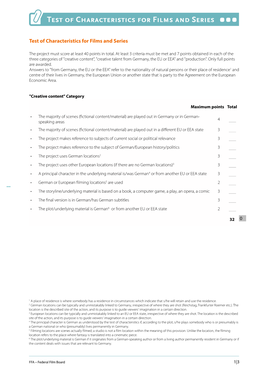 Test of Characteristics for Films and Series