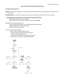 Lignin and the General Phenylpropanoid Pathway