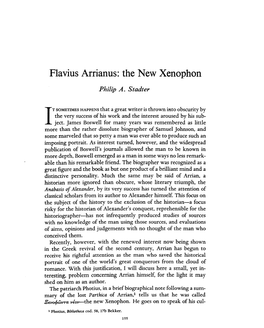 Flavius Arrianus: the New Xenophon Stadter, Philip a Greek, Roman and Byzantine Studies; Summer 1967; 8, 2; Proquest Pg