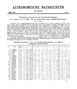 Beobachtete Correctionen Des Fundamental-Cataloges Von