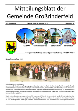 Mitteilungsblatt Der Gemeinde Großrinderfeld