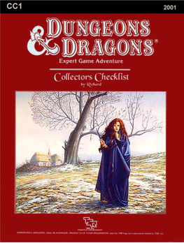 Collectors Checklist by Richard © 2001, Version 2.7