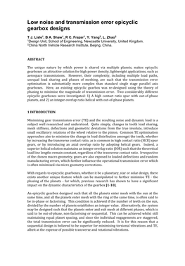 Low Noise and Transmission Error Epicyclic Gearbox Designs