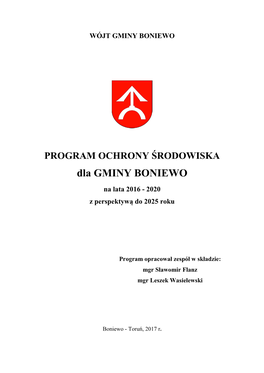 PROGRAM OCHRONY ŚRODOWISKA Dla GMINY BONIEWO