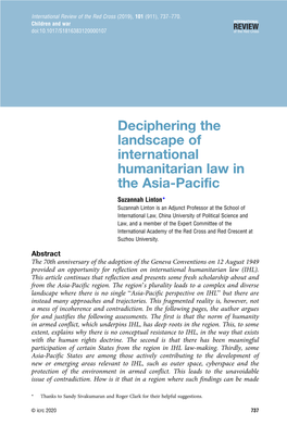 Deciphering the Landscape of International Humanitarian Law In