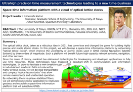 Ultrahigh Precision Time Measurement Technologies Leading to a New Time-Business