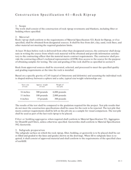 Construction Specification 61—Rock Riprap