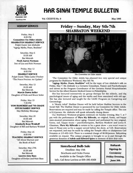 Har Sinai Temple Bulletin