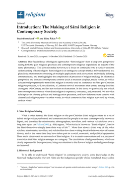 The Making of Sámi Religion in Contemporary Society