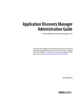 Application Discovery Manager Administration Guide Vcenter Application Discovery Manager 7.0.0