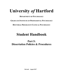 Dissertation Manual 2000