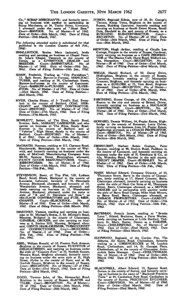 The London Gazette, 30Th March 1962 2677
