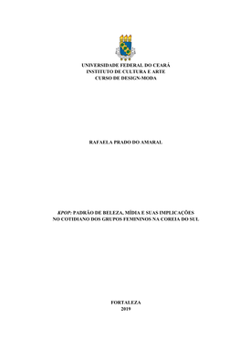 Universidade Federal Do Ceará Instituto De Cultura E Arte Curso De Design-Moda