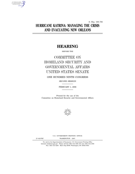 Hurricane Katrina: Managing the Crisis and Evacuating New Orleans