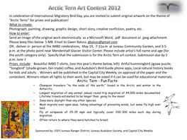 Arctic Terns” for Prizes and Publication! What to Create: Photograph, Painting, Drawing, Graphic Design, Short Story, Creative Nonfiction, Poetry, Etc