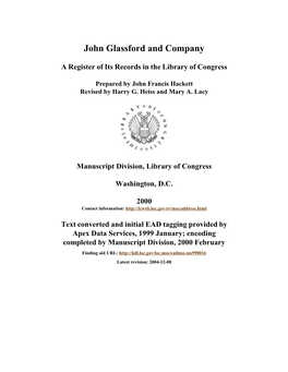 Records of John Glassford and Company