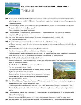 Conservancy Timeline