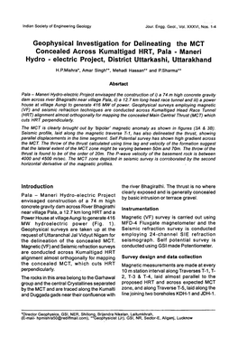 Geophysical Investigation for Delineating the MCT Concealed