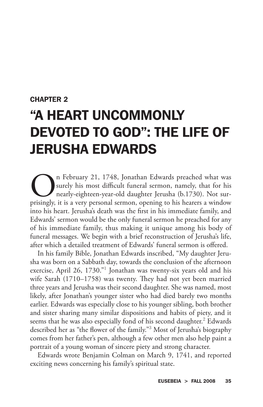 “A Heart Uncommonly Devoted to God”: the Life of Jerusha Edwards