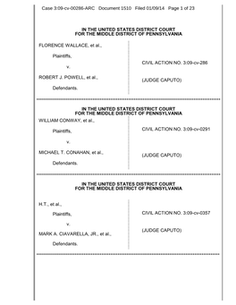 Ciavarella Summary Judgment Memorandum