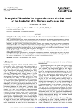 An Empirical 3D Model of the Large-Scale Coronal Structure Based on the Distribution of Hα ﬁlaments on the Solar Disk