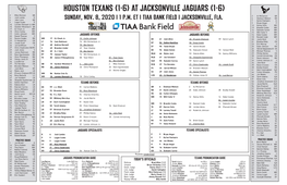 Houston Texans (1-6) at Jacksonville Jaguars (1-6)
